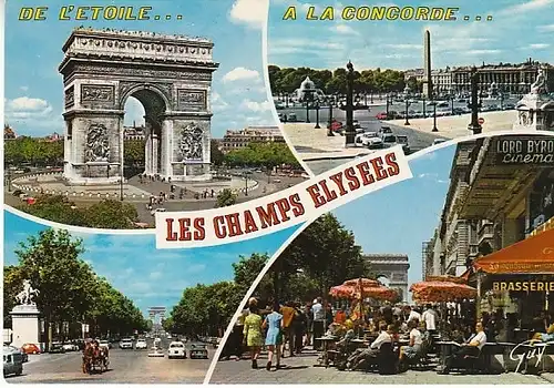 Paris Les Champs Elysées Mehrbildkarte ngl C2496