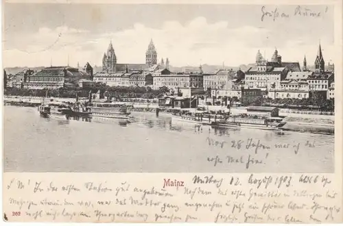 Mainz vom Rhein her gesehen gl1903 24.086