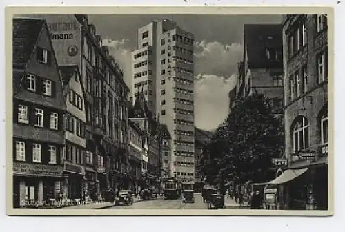 Stuttgart Tagblatt Turmhaus Geschäfte glca.1940 42.633