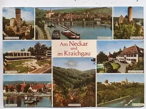 Am Neckar und im Kraichgau Mehrbildkarte gl1972 42.653