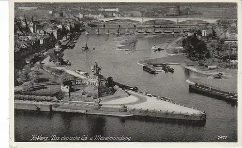 Koblenz/Rh. Das Deutsche Eck Moselmündung gl1939 49.504