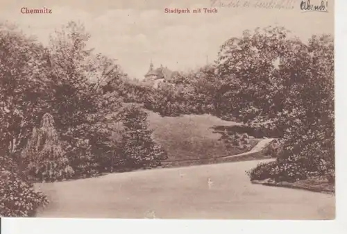 Chemnitz Stadtpark mit Teich gl1925 76.006