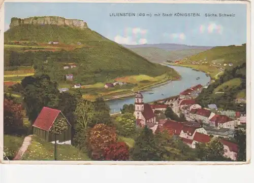 Lilienstein mit Stadt Königstein gl1928 75.738