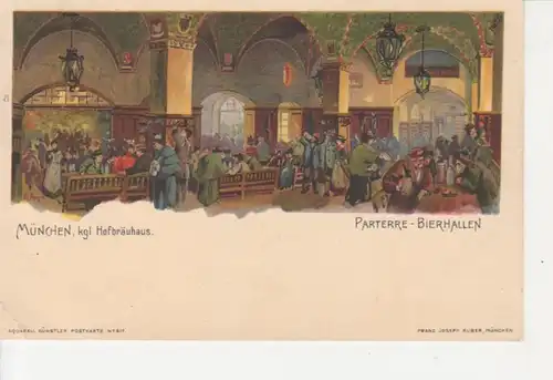 München Hofbräuhaus Parterre-Bierhallen gl1909 77.488