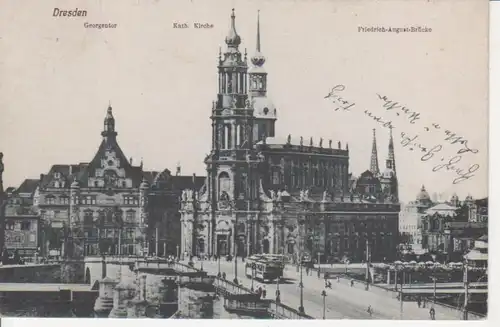 Dresden Kath. Kirche Georgentor Brücke gl1924 75.782