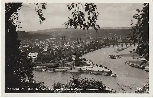 Koblenz/Rh. Das Deutsche Eck m.Wilhelm I. gl1936 49.500