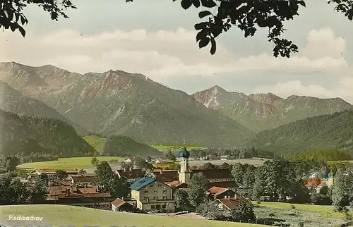 Fischbachau Panorama mit Gebirgskette gl1959 120.312