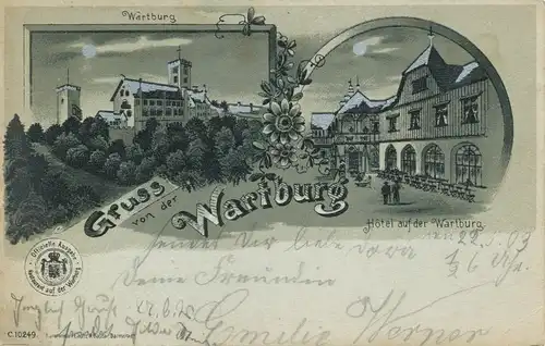 Die Wartburg Silberlitho Hotel Total gl1903 109.664