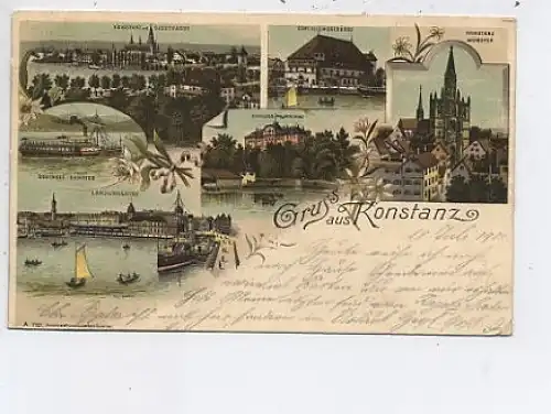 Gruß aus Konstanz a.B.Mehrbild-Litho bahnpgl1900 42.882