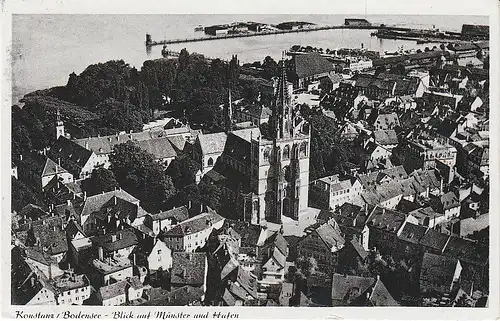 Konstanz Boden Blick auf Münster u.Hafen gl1954 49.753