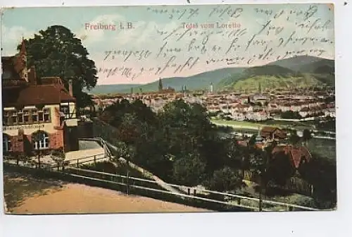 Freiburg i.B. Total vom Loretto feldpgl1914 42.323