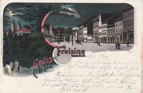 Gruß aus Freising Teilansicht Litho gl1901 77.162