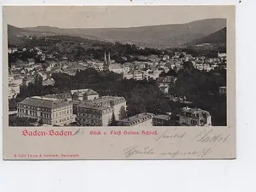 Baden-Baden Blick vom Fürst Solms Schloß gl1901 42.872