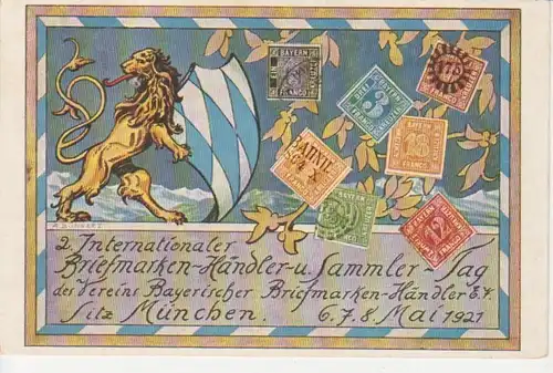 München 2. Int. Briefmarken-Tag Mai 1921 ngl 77.453