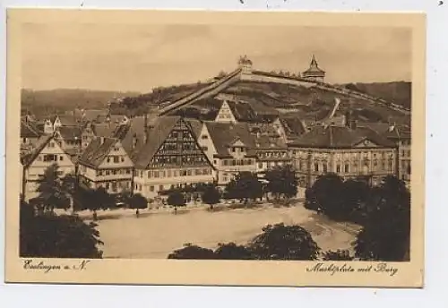 Esslingen a.N. Marktplatz mit Burg gl1935 42.412