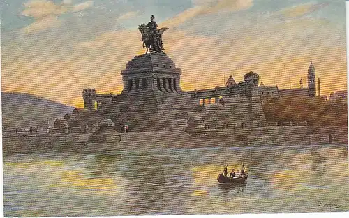 Koblenz/Rh. Das Deutsche Eck mit Wilhelm I. ngl 49.492