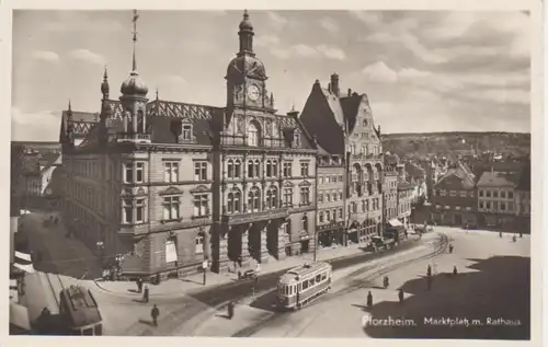 Pforzheim Marktplatz mit Rathaus ngl 76.676