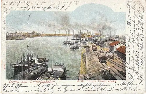 Ludwigshafen a.Rh. Blick v.d.Rheinbrücke gl1901 49.434