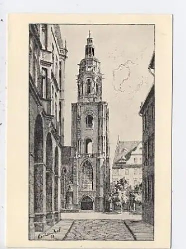 Heilbronn Kilianskirche Zeichnung K. Winkel ngl 42.116