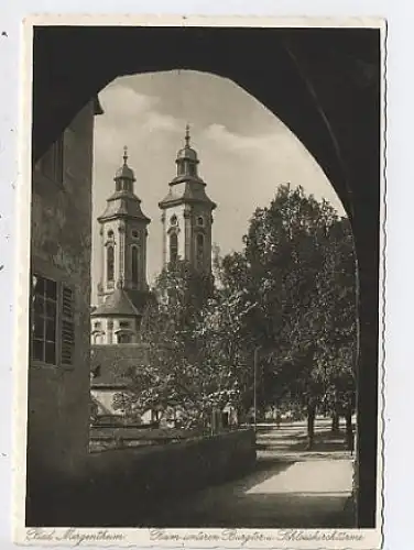 Bad Mergentheim Burgtor Schlosskirchtürme ngl 42.206