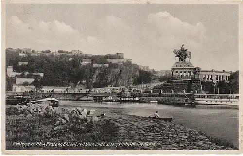 Koblenz/Rh. Das Deutsche Eck mit Wilhelm I. ngl 49.498