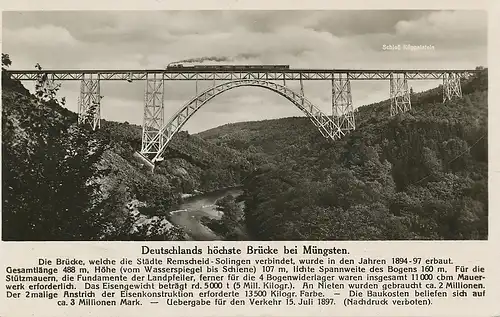 Deutschlands höchste Brücke bei Müngsten ngl 132.432