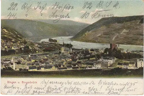 Bingen am Rhein mit Nahemündung feldpgl1914 49.452