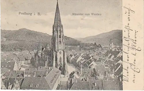 Freiburg i.Br. Münster vom Westen gl1907 49.673