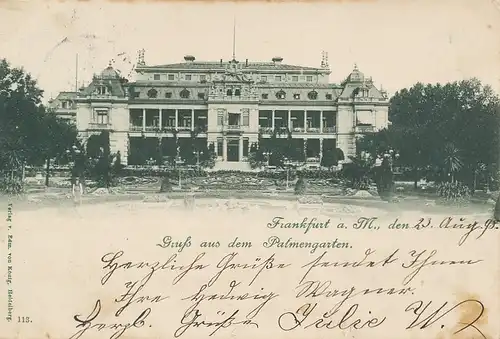 Frankfurt a.M. Gruß aus dem Palmengarten gl1898 101.005