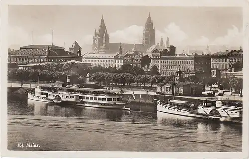 Mainz Dampfer vor der Stadt gl1935 49.939