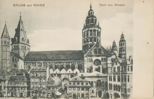 Gruß aus Mainz Dom von Westen ngl 101.092