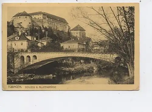 Tübingen Schloß und Alleenbrücke gl1918 44.891