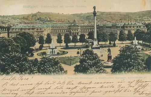Stuttgart Schloßplatz mit neuem Schloß gl1903 101.349