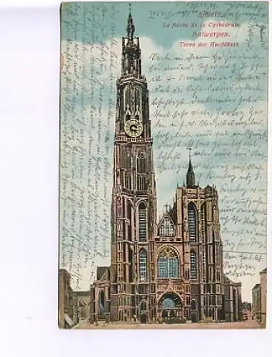Antwerpen Toren der Hoofdkerk feldpgl1915 16.219
