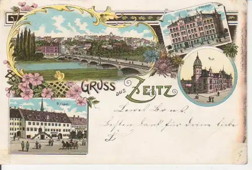 Zeitz Litho Mittelschule Rathaus Post Total ngl 92.395