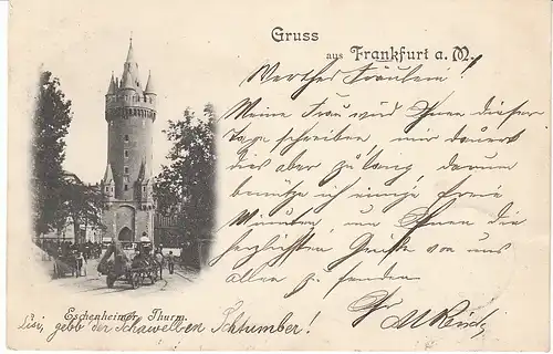 Frankfurt Bier-Fuhre Eschenheimer Turm gl1897 49.467