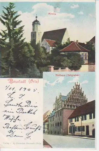 Neustadt/Orla Rathaus und Kirche gl1905 88.581