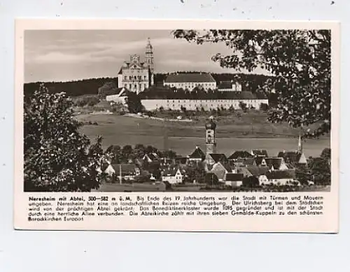 Neresheim Stadtpanorama mit Abtei ngl 42.598