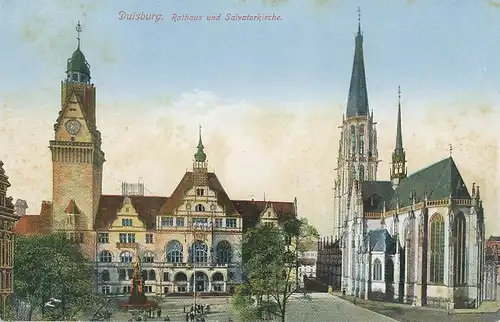 Duisburg Rathaus und Salvatorkirche ngl 100.725