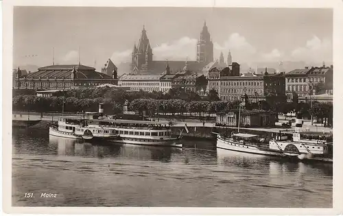 Mainz Rhein Dampfer Stadt Dom ... gl1936 49.843