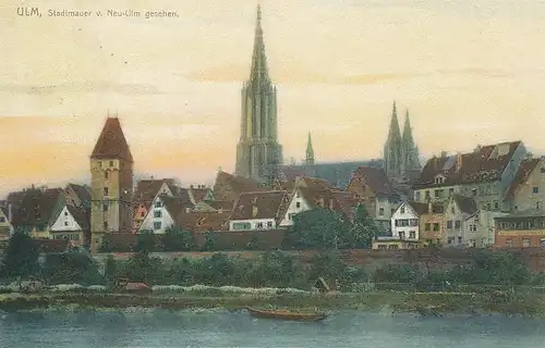 Ulm Stadtmauer von Neu-Ulm gesehen gl1906 101.564