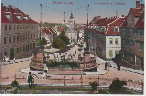 Gotha Hauptmarkt mit Rathaus ngl 89.481