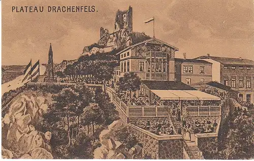 Drachenfels mit Restaurant-Plateau gl1910 B2.678