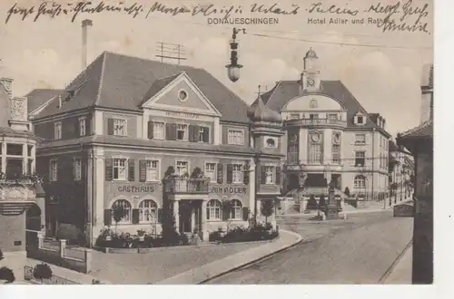 Donaueschingen Hotel Adler Rathaus glca.1920 76.945