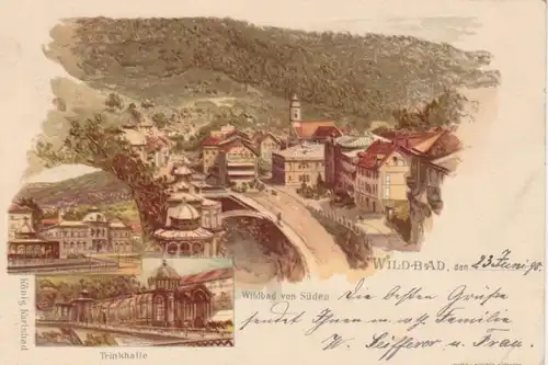 Wildbad Totale von Süden Trinkhalle gl1898 76.705