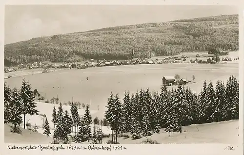 Bischofsgrün Panorama mit Ochsenkopf gl1937 121.833