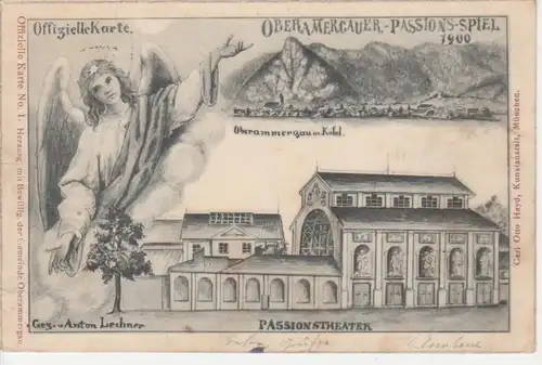 Oberammergau Passionstheater Off. Karte gl1900 77.679