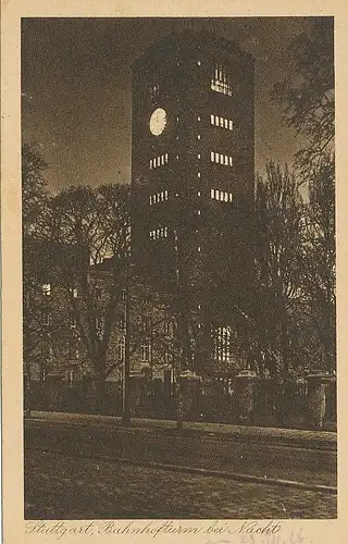 Stuttgart Bahnhofturm bei Nacht gl1926 101.300