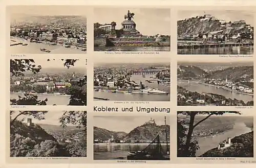 Am schönen Rhein Koblenz Mehrbildkarte gl1950 B1.869