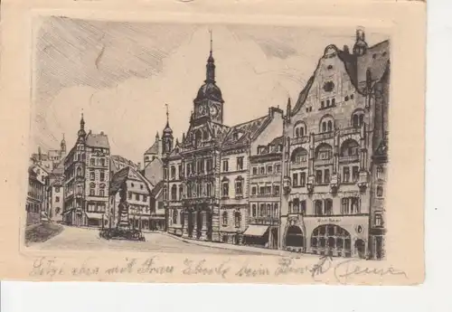 Pforzheim Rathaus und Marktplatz gl1929 76.663